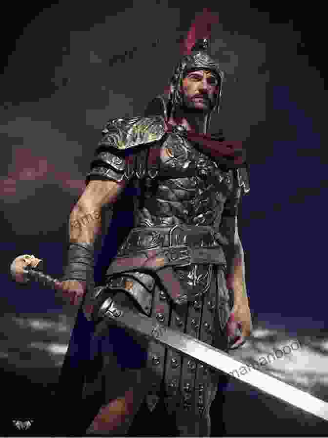 A Roman Centurion, His Armor Stained With Blood, Stands Defiantly Amidst The Carnage Of Battle. The Blood Red Centurion