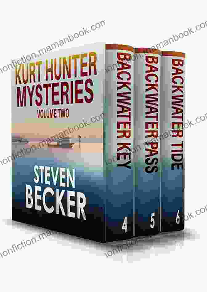A Stack Of Kurt Hunter Mysteries Volume Three Books, With The Top Book Open To A Thrilling Page Kurt Hunter Mysteries Volume Three