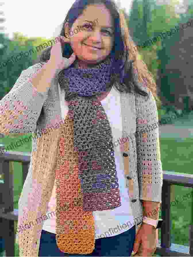 Crochet Scarf Made With One Skein Of Yarn Scarf Crochet Pattern Easy 3 Skein Project