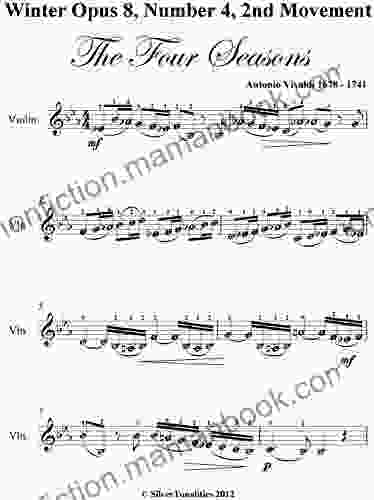 Winter Opus 8 Number 4 2nd Movement The Four Seasons Easy Violin Sheet Music